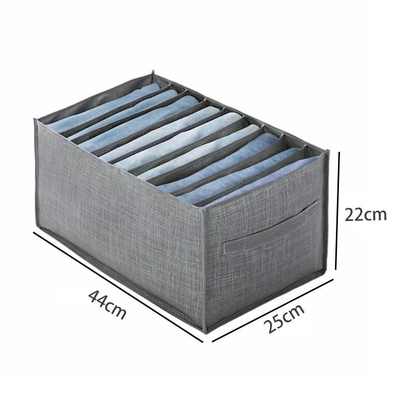 5-Piece Grey Closet Organiser Storage Box Set, 9 Grids, 44 x 25 x 22 cm