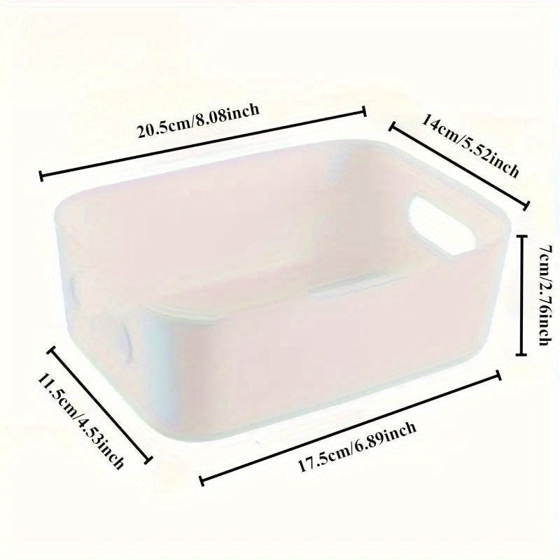 10-Piece White Plastic Storage Baskets with Handles