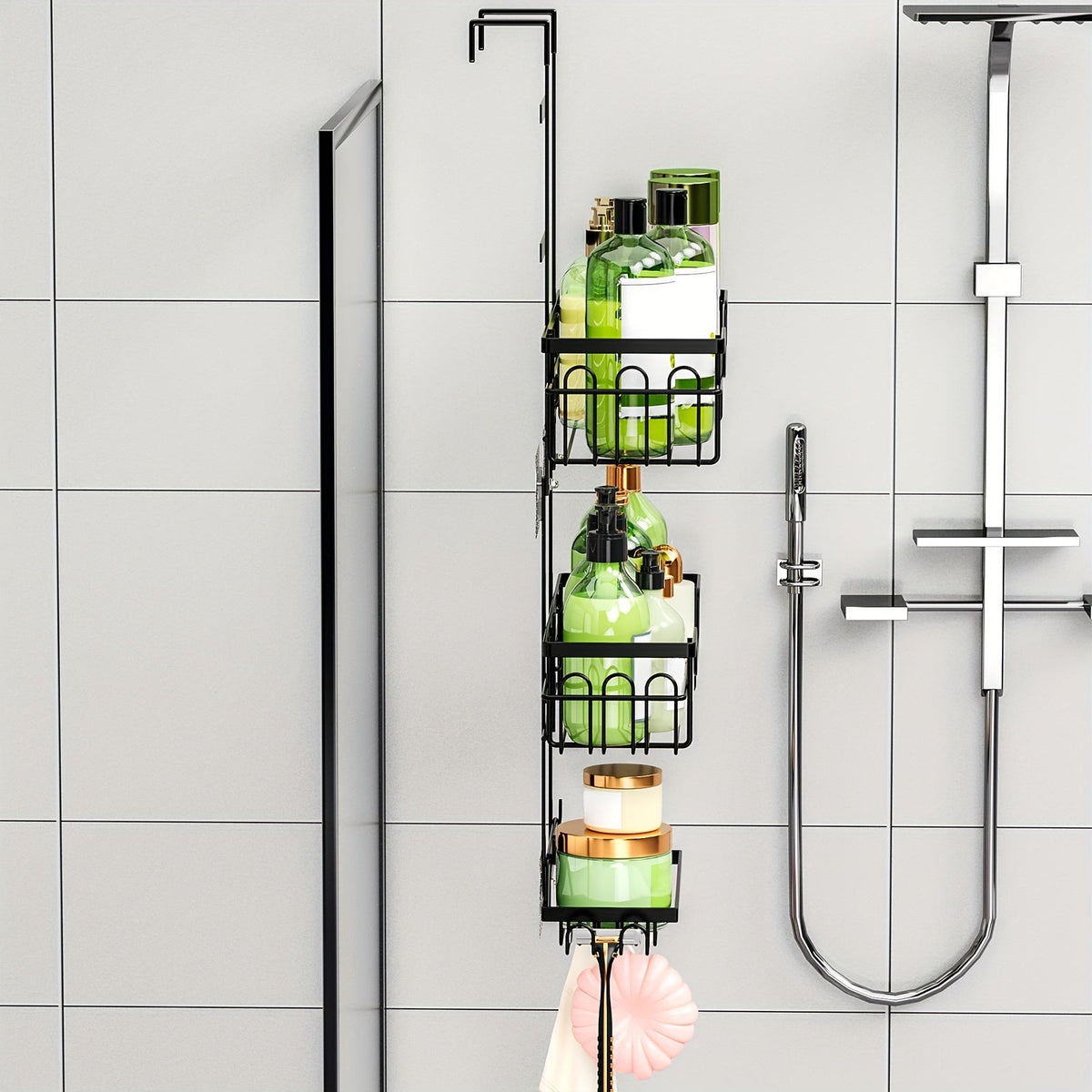3-Tier Over-The-Door Rustproof Bathroom Shower Caddy