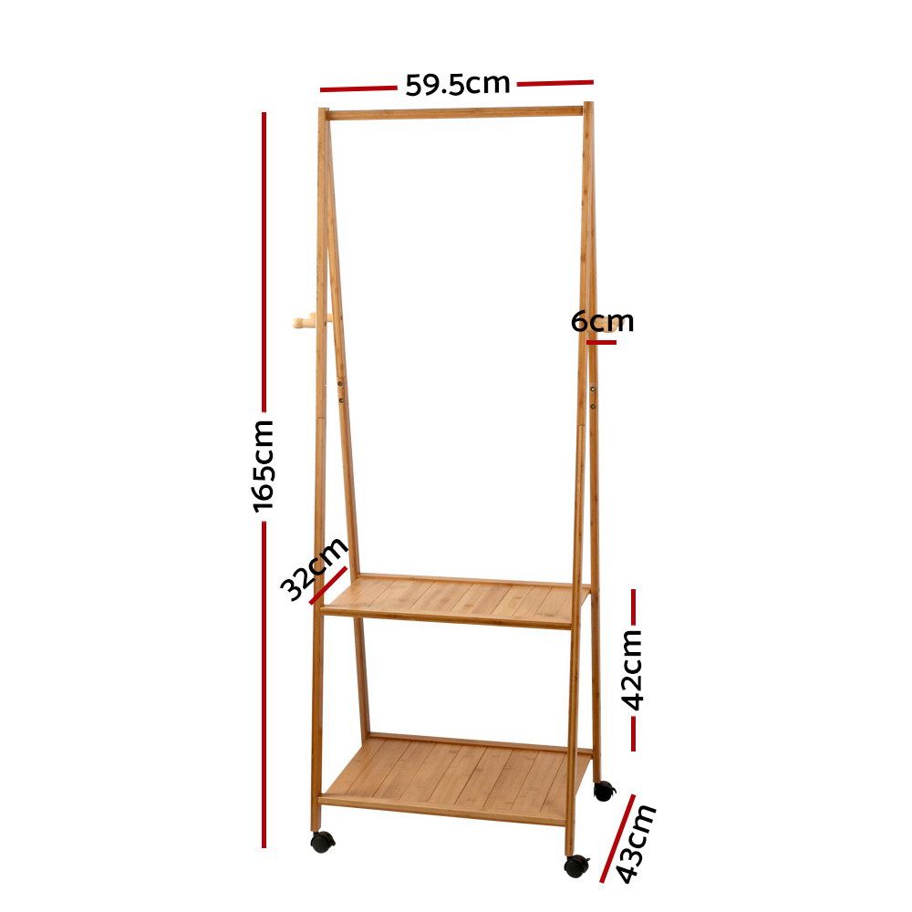Artiss 165cm Clothes Rack with Wheels, 59cm Wide