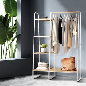 Artiss 150cm Wardrobe Clothes Rack with Coat Stand