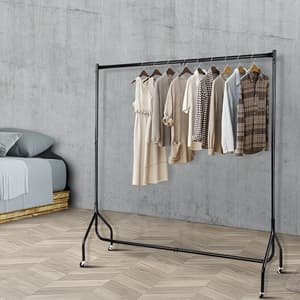 Artiss 6ft Clothes Rack with Rail and Wheels