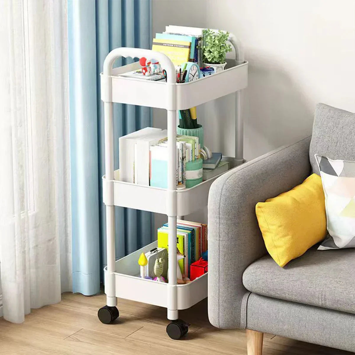 Multi-Level Kitchen Storage Shelf Trolley, Floor to Ceiling