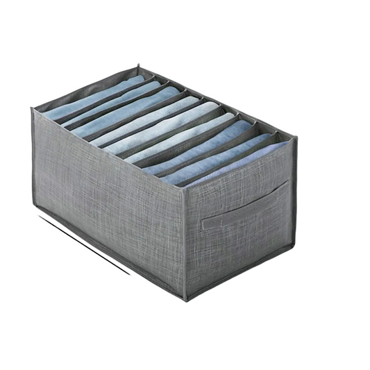 5-Piece Grey Closet Organiser Storage Box Set, 9 Grids, 44 x 25 x 22 cm