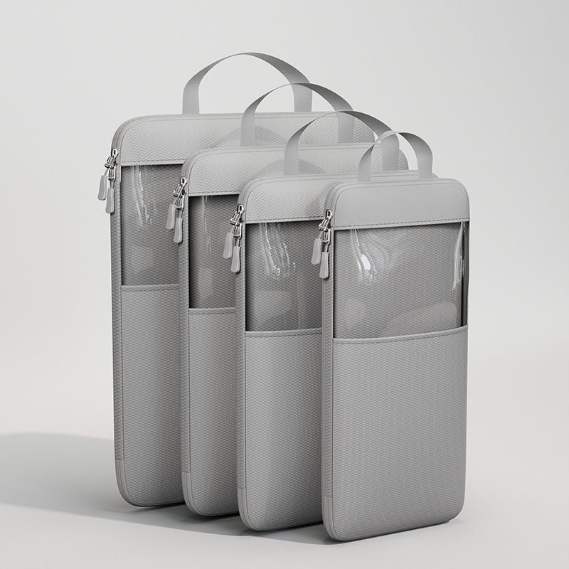 Mu Family Travel Storage Bag Portable Compressible Cube Grey Four-piece set [small + medium + large + extra large]