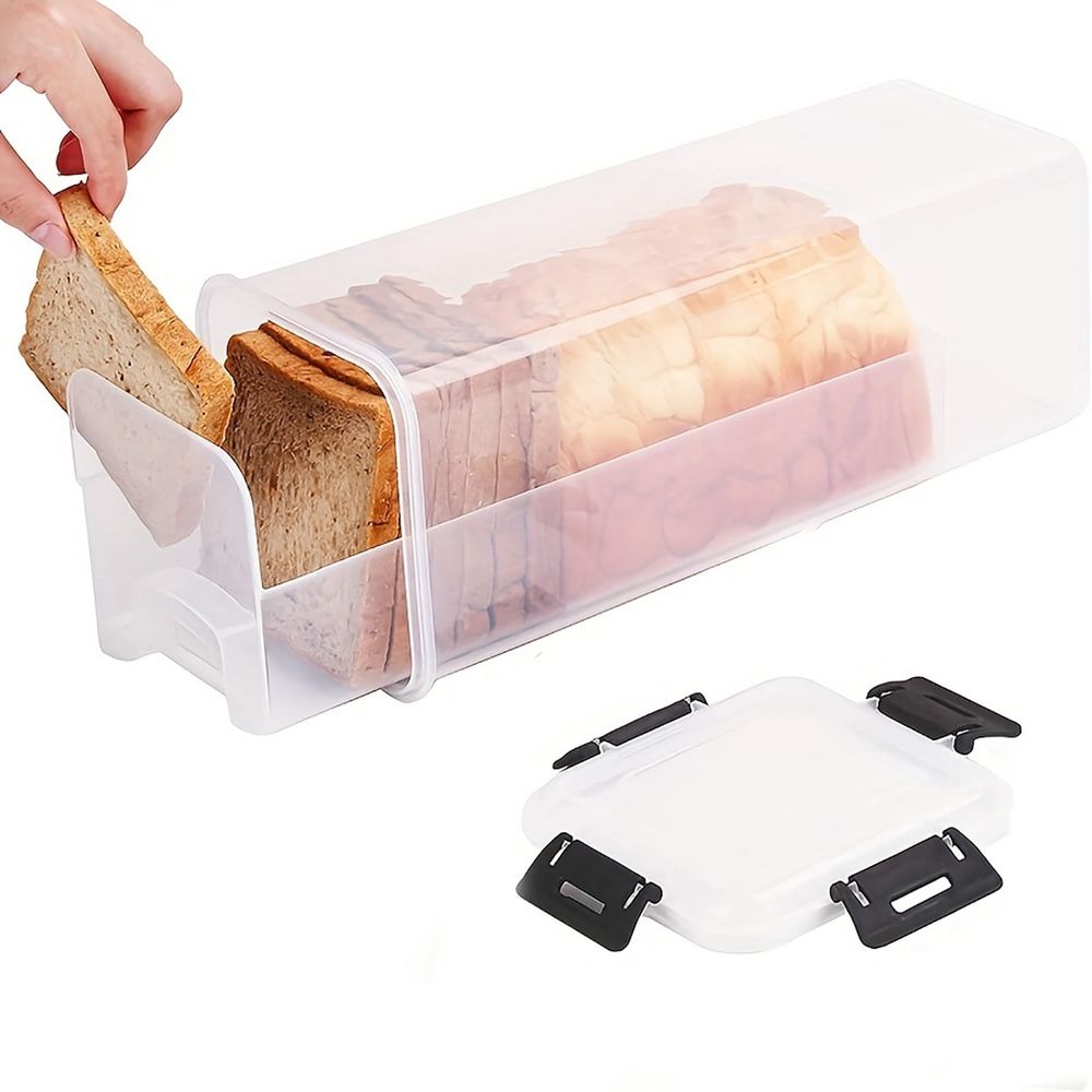 Airtight Bread Storage Container with Drawer - 5.8 Liter Bread Box for Kitchen Counter, Tall Bread Saver for Homemade Loaves, Baked Goods, and Sandwich Bread (BPA-Free, White)