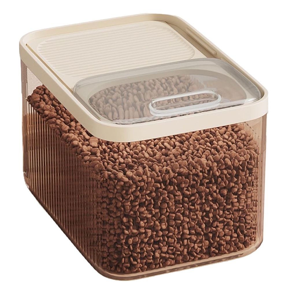 Food Grade Airtight Pet Food Storage Bin Flip Lid Grain Container With Measuring Scoop, Moisture Proof Dry Food Bucket For Dog Cat Bird Feed Multi Grain Household Storage Organizer