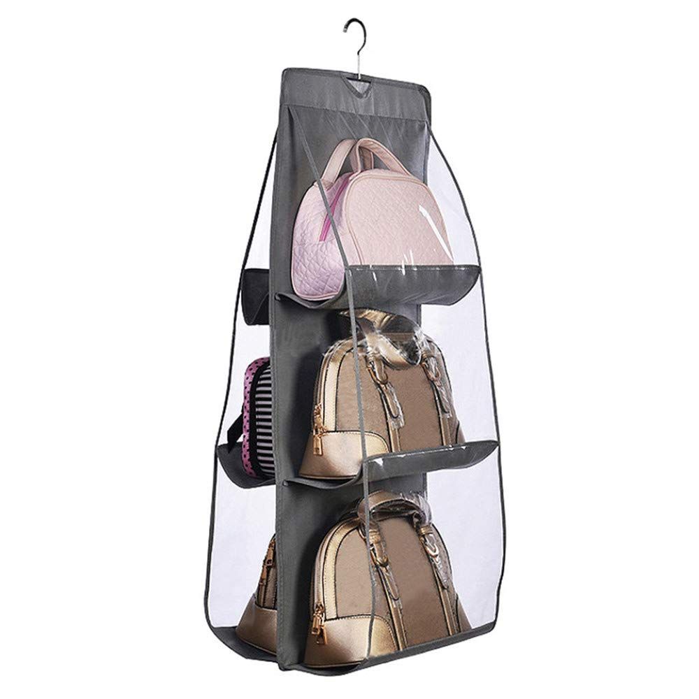 Purses Hanger Hanging Handbag Organizer Bags Storage Holder for Closet with 6 Larger Pockets  large capacity