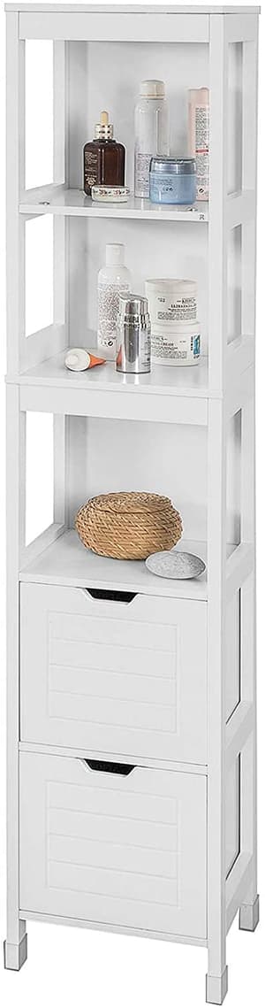 Freestanding Tall Cabinet with Shelves and Drawers