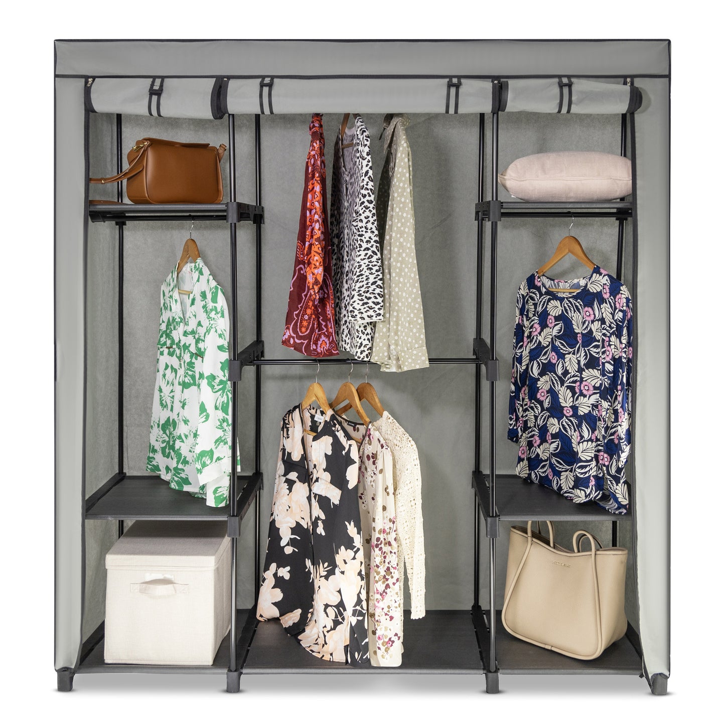 Sorti Freestanding Portable Closet Metal Wardrobe Garment Rack Hanger 