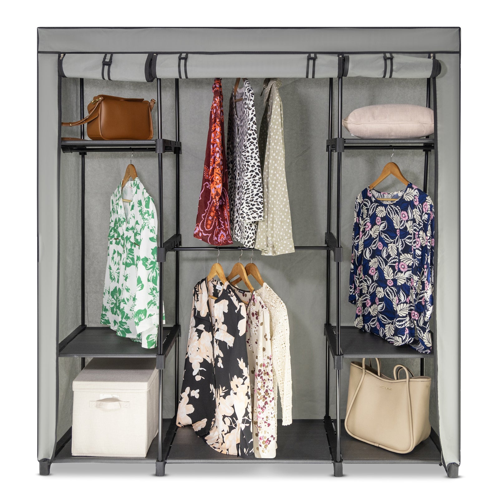 Sorti Freestanding Portable Closet Metal Wardrobe Garment Rack Hanger 